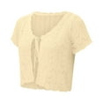 thumbnail image 4 of Womens Cardigan Lace Knit Beach Cover Up Summer Open Front For Casual Sheer Crochet Top Work Cardians, 4 of 6