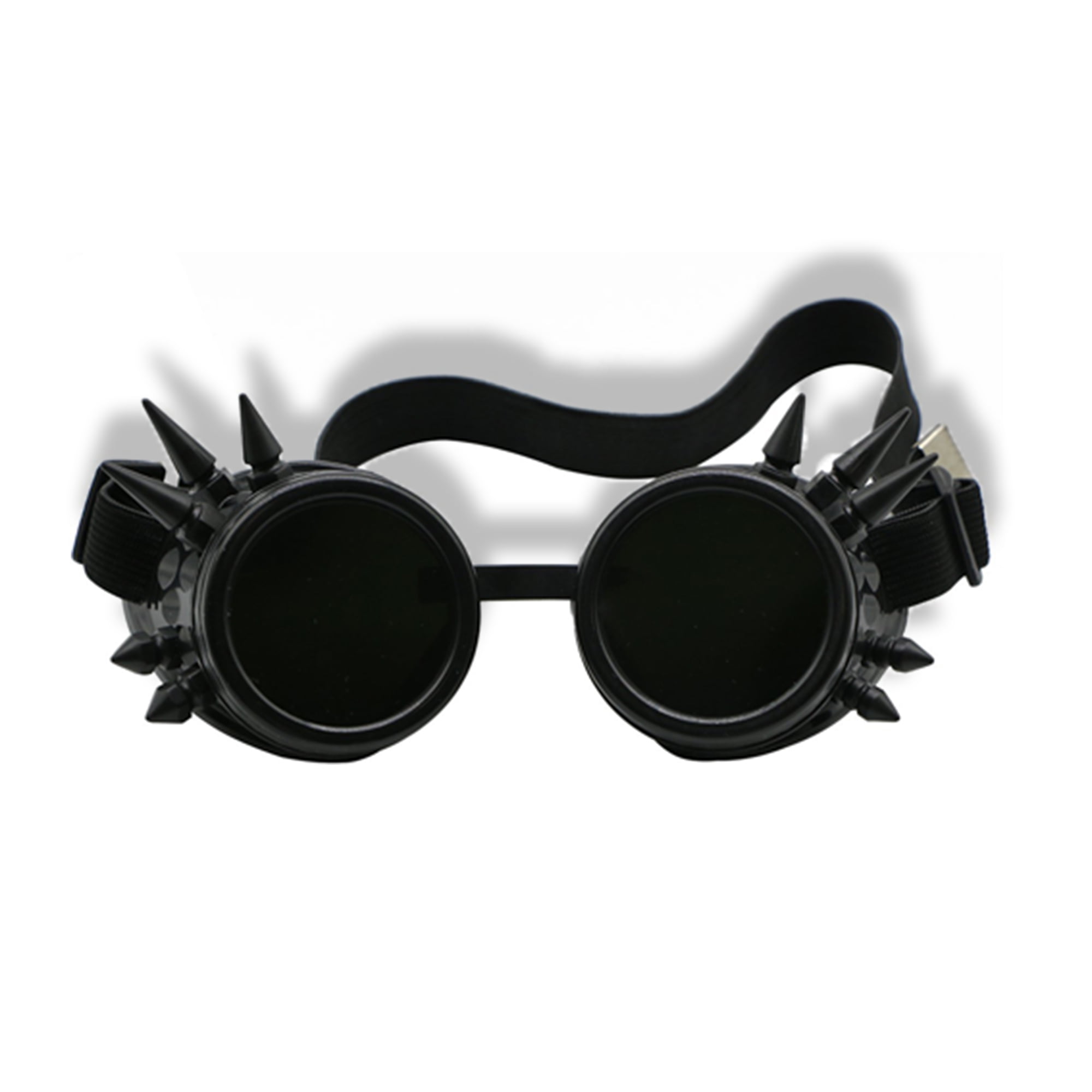 Steampunk Spikes Goggles With Dark Lens - Black