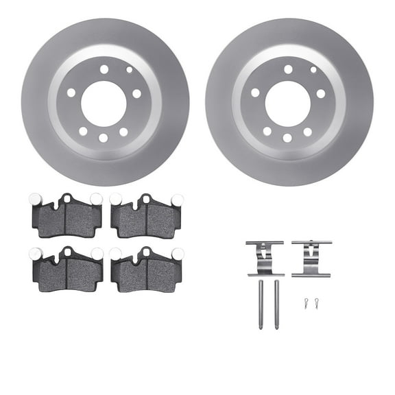 Dynamic Friction Company Rear Geospec Brake Rotors with 5000 Advanced Brake Pads includes Hardware 4512-74141
