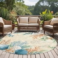 Beige Beach Coastal Round Area Rug 8Ft Washable Large Circle Rugs for ...