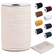 XKDOUS Macrame Cord 3mm x 109Yards, 100% Natural Cotton Macrame Rope Cotton Cord, Perfect Macrame Supplies for Wall Hanging, Plant Hangers, Crafts, Knitting, Decorative Projects