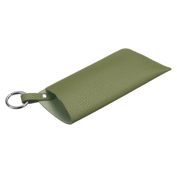 Uxcell Glasses Case, Soft Leather Sunglasses Case with Belt Clip, Portable Travel Glasses Organizer Pouch for Travel and Outdoor Activities, Bean Green