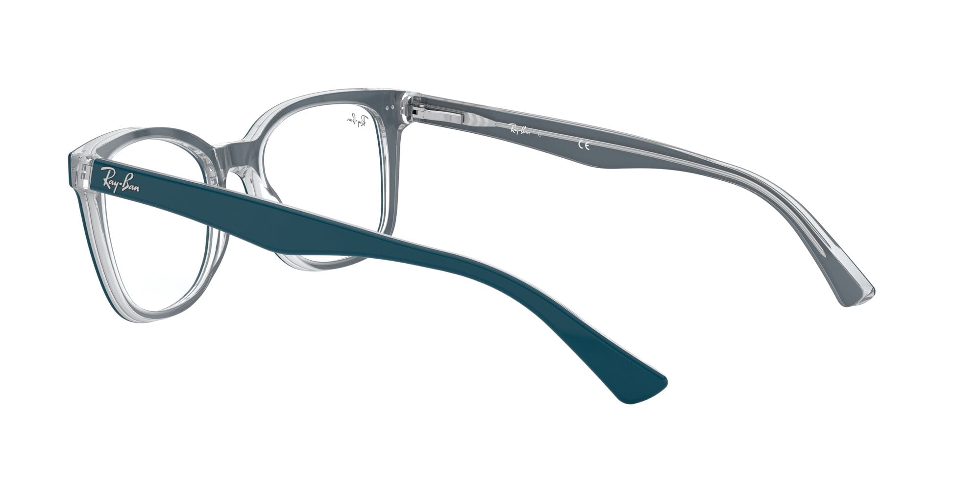 Ray-Ban RB5285 Optics Glasses, Prescription Eyeglasses with Case, Demo Lens/Turquoise On Transparent, Size 53