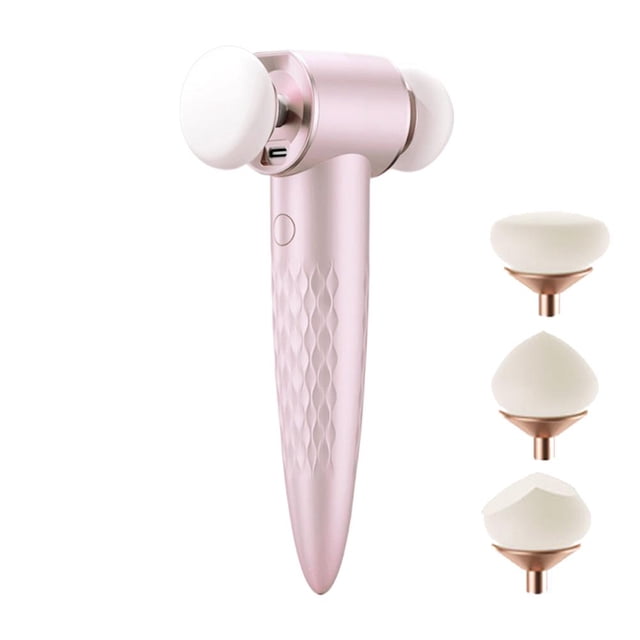 Three In One Electric Makeup Brush With Interchangeable Heads, Suitable For Both Dry And Wet