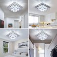 thumbnail image 5 of Lámpara de techo de cristal de acero inoxidable, lámpara de techo con espejo LED de 24 W, lámpara de araña moderna para sala de estar, dormitorio, cocina, luz blanca, 5 of 5