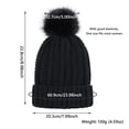 thumbnail image 3 of Fashion Satin Lined Stretchy Soft Knit Hats Faux Fur Pom Pom Hat Beanie Hat for Women Winter Beanie Hat LIGHT GREY, 3 of 8