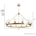 thumbnail image 6 of Hunter - Hartland 12-light Alturas Gold, Extra Large Chandelier, Dimmable, Transitional Style, Wagon Wheel Shaped, for Bedrooms, Dining, Living Rooms - 13060, 6 of 7