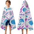 thumbnail image 3 of Colorful Baseball Icons Pattern Hooded Bath Towel，50"x30" for Ages 3 To 12 Kids, Quick Dry Lightweight Soft Microfiber Hood Beach Towel Cover Up for Kids, 3 of 7