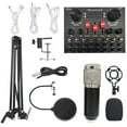 thumbnail image 1 of Graflsoa V8S Professional Live Sound Card Kit with High-Sensitivity Microphone for Streaming, Recording, and KTV - Black & Silver Metal Design, 1 of 7