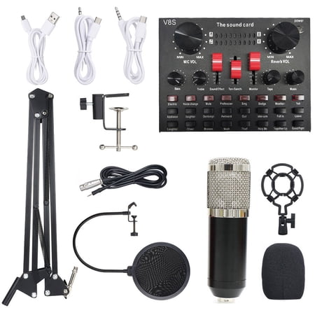 GoolRC Multi-functional Live Sound BM800 Microphone Set Audio Recording Equipments (Black & Silver)
