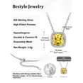 thumbnail image 6 of Bestyle Pendant Necklace for Women Solid 925 Sterling Silver Necklace Created Citrine Birthstone Jewelry Valentines Day Christmas Birthday Gift, 6 of 9