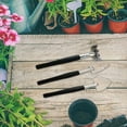 thumbnail image 5 of 3-Piece Mini Garden Tools Set - Small Stainless Steel Hand Tools with Wood Handle for Indoor Plants, Potted Flowers, Transplanting - Includes Shovel, Rake & Wide Shovel - Compact 5.91" Gardening Kit, 5 of 7