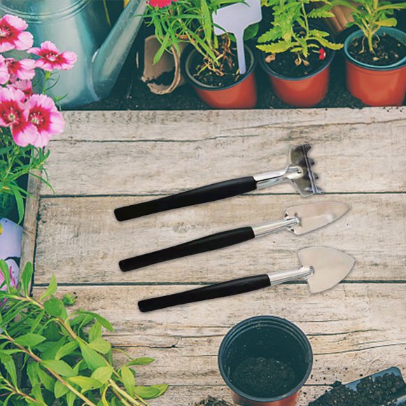 Yhmxh Kitchen Gadgets Small Garden Tools, 3 Pcs Mini Garden Tools Set, Cute Gardening Tools, Plant Potted Flower Garden Tool Wood Handle For Plant Transplant Kitchen Aid Attachments
