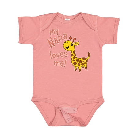 

Inktastic My Nana Loves Me- Cute Giraffe Gift Baby Boy or Baby Girl Bodysuit
