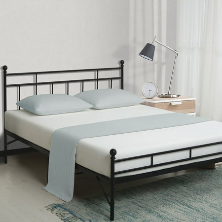 Best Price Mattress 12 Inch All-in-One Easy Setup Metal Platform Bed w/Steel slats and (Best College Dorm Setup)