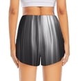 thumbnail image 2 of Lsque Monochrome Abstract Lines Printed Women's Running Shorts with Liner Pockets,Elastic Quick Dry Workout Athletic Gym Yoga Shorts,Womens High Waist Shorts-Large, 2 of 9
