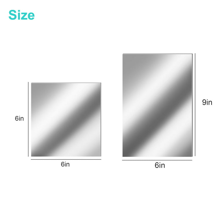 12pcs Flexible Mirror Sheets Self Adhesive, EEEkit Non-Glass Tiles Stickers  DIY Mirror for Home Wall Decor (6x6in, 9x6in)