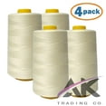 thumbnail image 3 of AK Trading 4-Pack Ivory All Purpose Sewing Thread Cones (6000 Yards Each) of High Tensile Polyester Thread Spools for Sewing, Quilting, Serger Machines, Overlock, Merrow & Hand Embroidery., 3 of 7