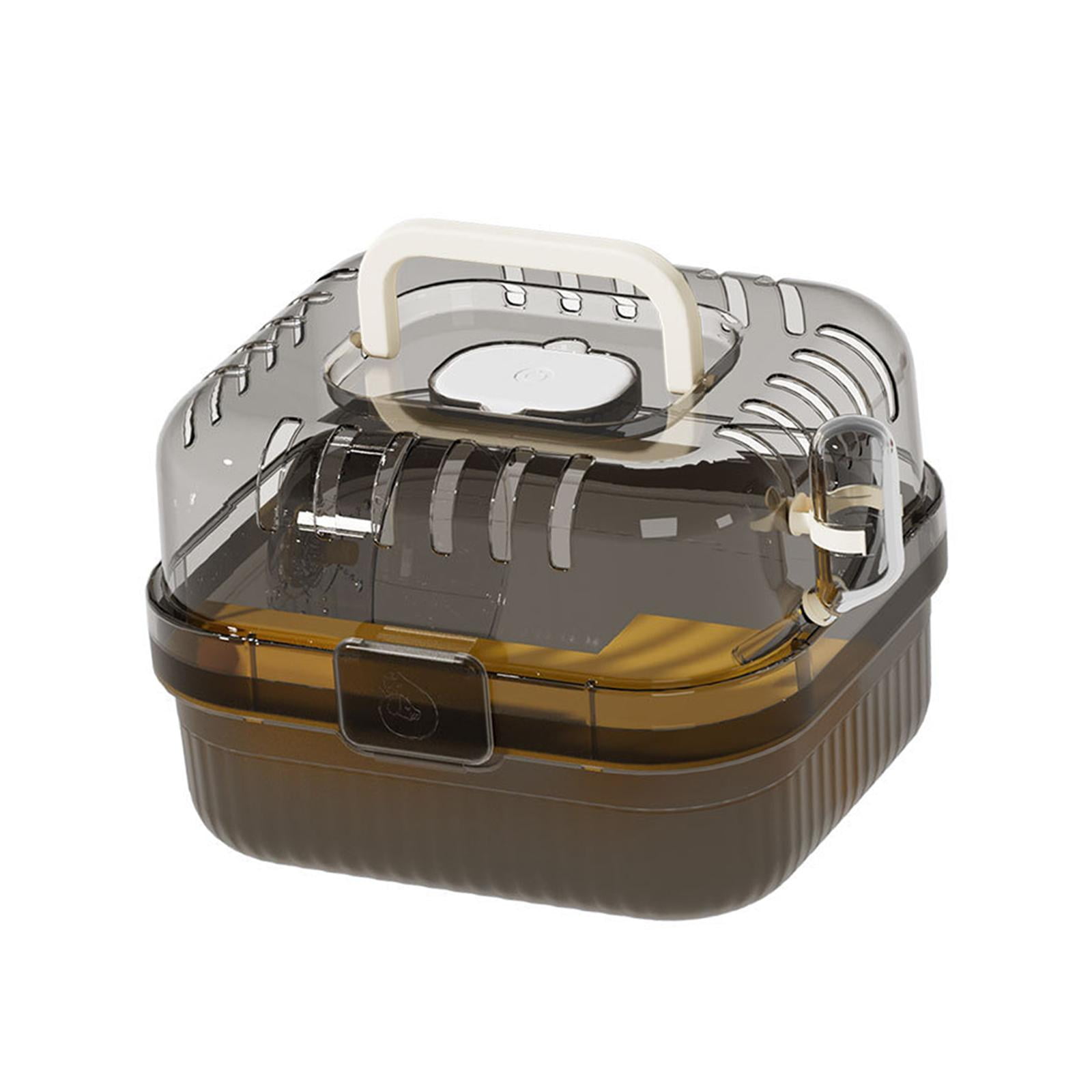 Bothyi Hamster Cage Breathable Convenient Carrying Box for Squirrel Hedgehog Yellow
