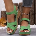 thumbnail image 3 of Pandaie Wedge Sandals for Women Strappy Open Toe Platform Slip on Walking Shoes Arch Support Ankle Strap Summer Beach Casual Sandal Green Size 9.5, 3 of 9