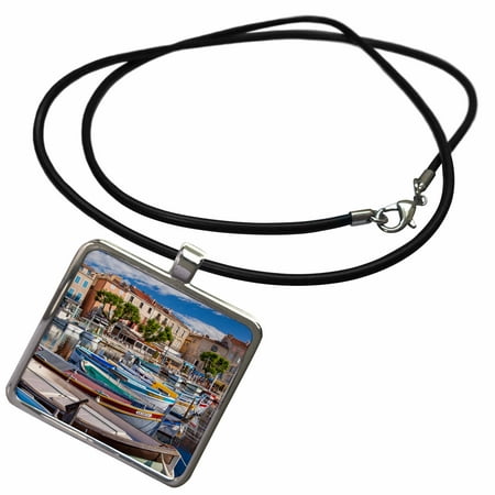 Cote Dazur Collection - 3dRose Sailboats in harbor of La Ciotat, Cote dAzur, Provence, France. - Necklace with Pendant (ncl_205888_1)