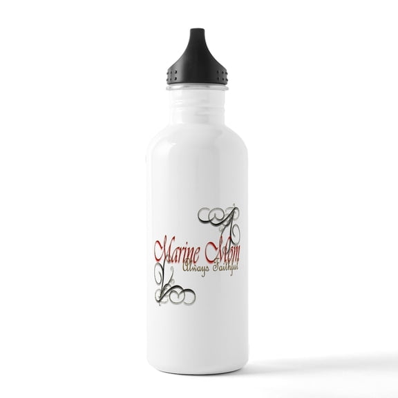 CafePress - Swirl Marine Mom Stainless Water Bottle 1 - Stainless Steel Water Bottle, Sports Bottle, 1.0L