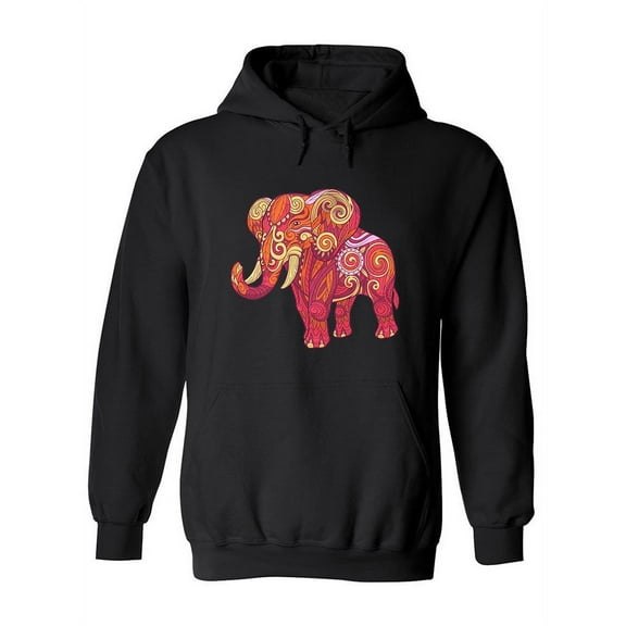 Zentangle Pink Elephant Hoodie Women -Image by Shutterstock, Female Medium