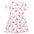 thumbnail image 4 of joogoo Flamingo and Floral Girls' Short Sleeve Dress Kids Dresses 4T, 4 of 8