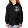 thumbnail image 2 of POLERO Girls Zip Up Hoodies Skull Rose Butterfly Printed Fleece Zipper Sweatshirts Hooded for Toddler Girls Cozy Winter Fall Jacket 14-16 Years, 2 of 7