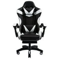 thumbnail image 1 of Fauteuil de Jeu en Cuir Inclinable Melior Home, Soutien Ergonomique, Dossier Haut, Massage, Roues, Blanc, 1 of 11