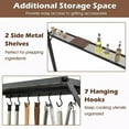 thumbnail image 4 of Auranook 8' x 5' Grill Gazebo, Outdoor Double-Tiered Grill Canopy w/ 2 Shelves, 7 Hooks, Metal Frame, Soft Top, Barbecue Picnic Patio Canopy Tent, 4 of 9