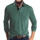 thumbnail image 1 of pstuiky camisa de manga larga para hombre, Blusa/camisa informal y de moda para hombre, de color liso, con cuello vuelto y bolsillos camisetas de hombre s, 1 of 7
