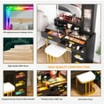 thumbnail image 6 of HNEBC Vanity Desk with Mirror and RGB Lights, Glass Top Makeup Vanity with Auto Sensor Lights and Wireless Charging, Vanity Table Set with Cushion Stool, Dressing Table with 6 Drawers (Black), 6 of 10