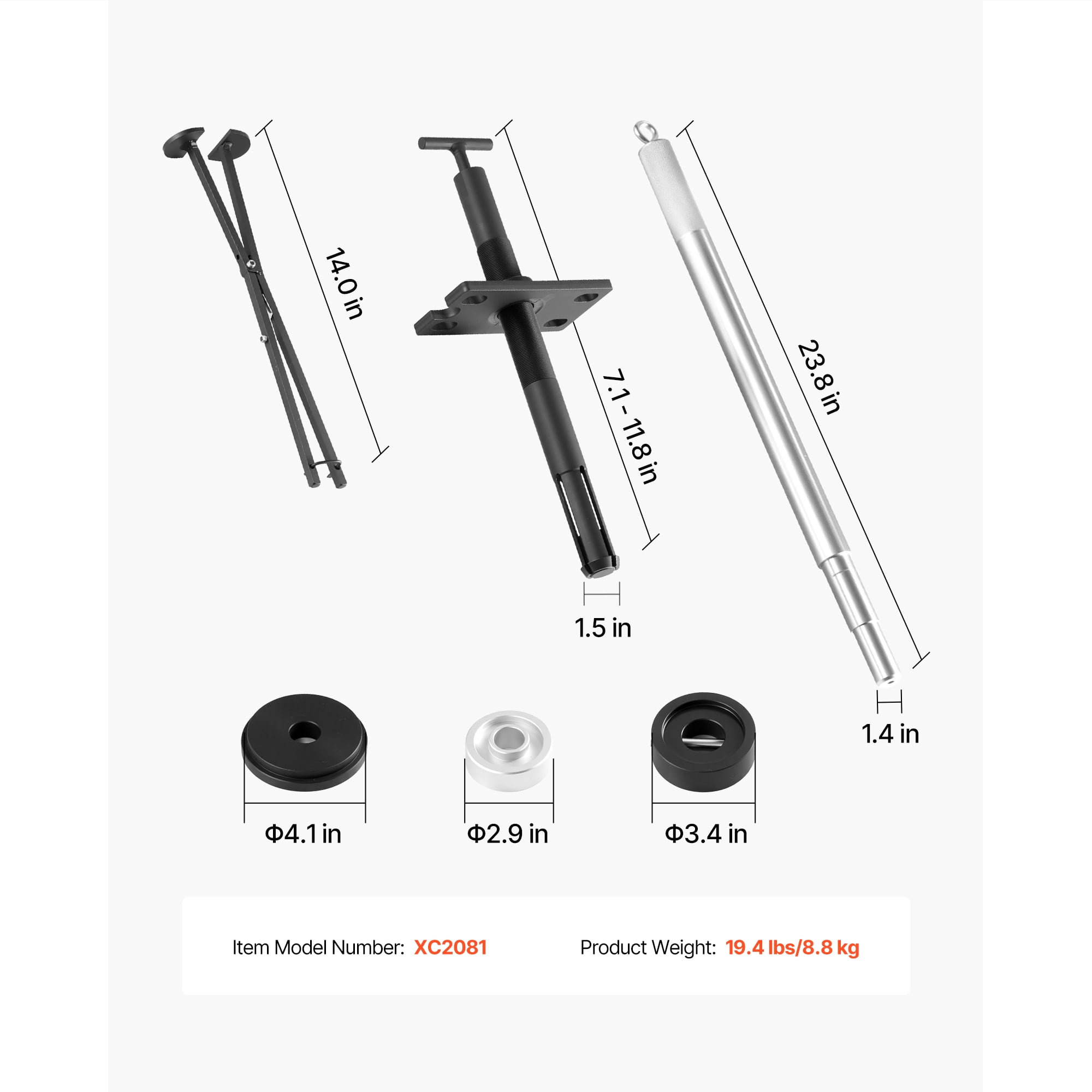 KFFKFF Marine Engine Alignment Tool & Gimbal Bearing Puller Set, Compatible with Mercruisers, OMC, Volvo Cobra Bell Housings, Includes Tools for Alignment, Bearing Removal, and Seal Installation