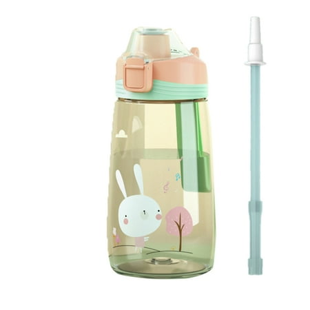 

Kids BPA-Free Water Bottle with Straw 500ml Baby Sippy Cups with Leak Proof Lids Thickened Carton Cute Drink Bottle Pink Suction Style