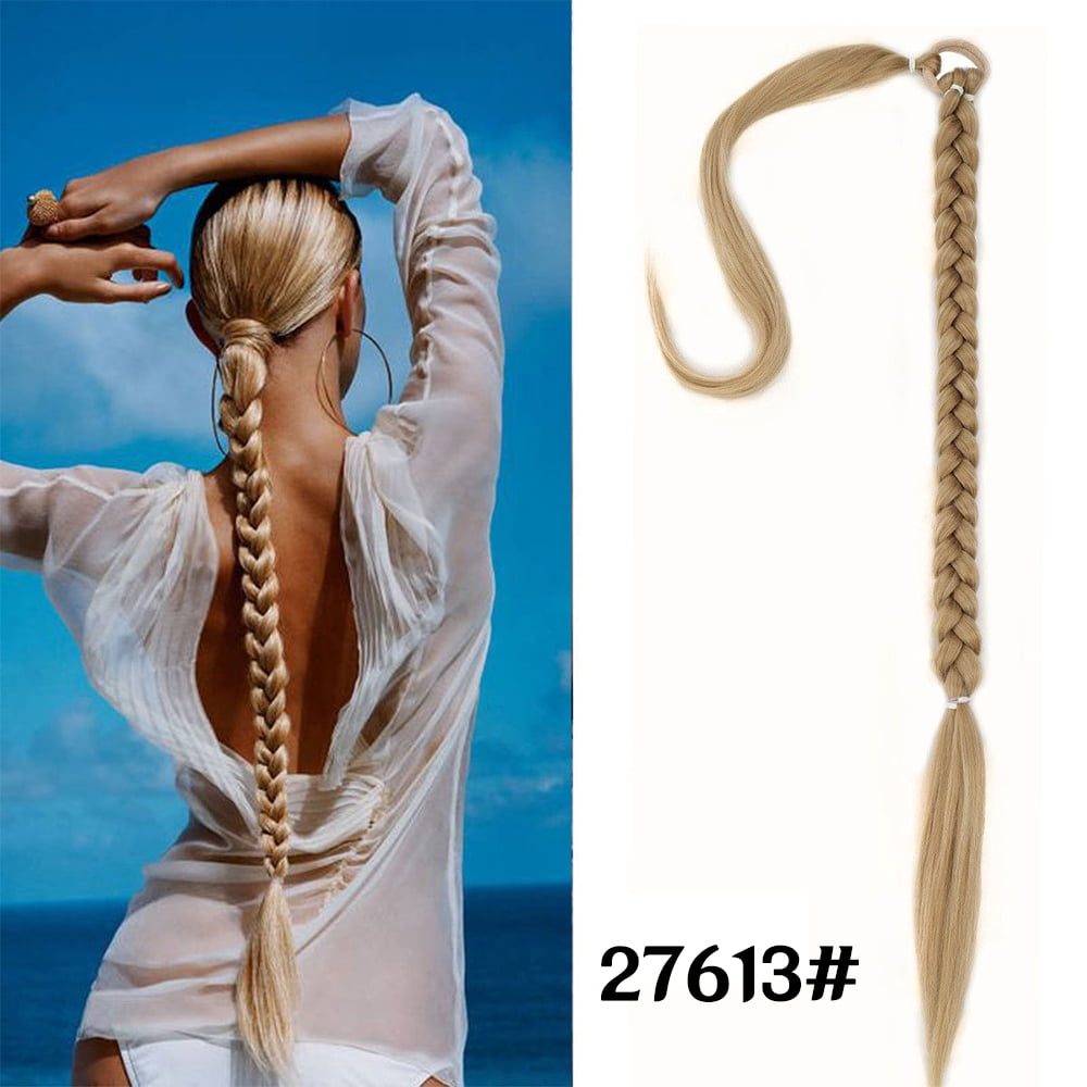 22-40 inches Braided Synthetic Ponytail Extensions Secure Elastic Band Instant For Halloween Costumes Hair Accessories