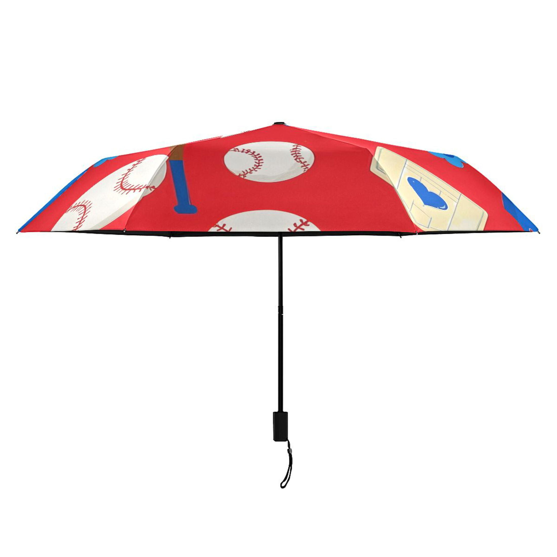 ALAZA Baseball UPF 50+ Compact Folding Umbrella for Rain Travel Umbrella Packable