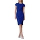 thumbnail image 2 of INSPIRAR CHIC Vestido Lápiz de Longitud a la Rodilla para Mujeres con Mangas Cortas y Cinturón para Usar en el Trabajo Vestidos Sheath L Azul Real, 2 of 5