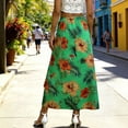 thumbnail image 6 of Mifsaly Tropical Floral Maxi Skirt Women High Waist A-Line Summer Skirts Elegant Lightweight Summer Travel Vacation Outfits S, 6 of 8