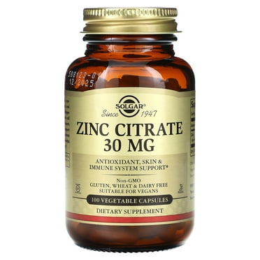Solgar Zinc Citrate 30 mg Vegetable Capsules 1 ea