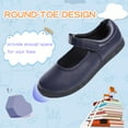 thumbnail image 3 of HOMEHOT Girl's School Uniform Shoes Strap Dress Mary Jane Flats Dark Blue Size 5 Famale Kids, 3 of 6