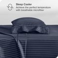 thumbnail image 3 of Bare Home Ultra-Soft Sheet Set - Premium 1800 Collection - Deep Pockets - 3-Pieces - Twin XL, Pinstripe - Midnight/White, 3 of 8