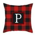 thumbnail image 2 of Christmas Retro Plaid Pillow Covers 18"x18" Buffalo Plaid Red and Black 26 Letters Farmhouse Christmas Throw Pillow Covers Cotton Linen Cushion Case Xmas Decorations, 2 of 3