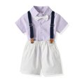 thumbnail image 2 of Ketyyh-chn99 Boys Summer Linen Suit Set Baby Boys Gentleman Bowtie Formal Outfit Suits Tuxedo Vest Coat Wedding Party Suit Size for 6-12 Months,Purple, 2 of 7