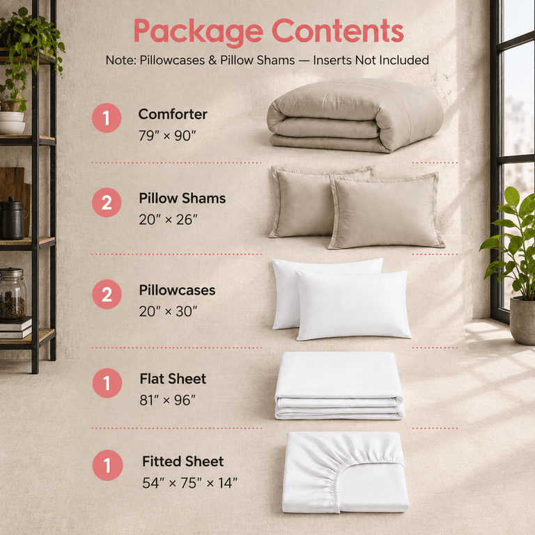Fullforter Set With Sheets - 7 Pieces Bed In A Bag - Walmart.com