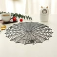 thumbnail image 4 of Summercome Halloween Spider Web Placemats, Round Double-Sided Hollow Cobweb Heat Insulation Place Mats Gothic Halloween Table Placemats Party Kitchen Dining Centerpiece Table Decorations 15", Black, 4 of 6