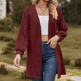 thumbnail image 1 of MKLEKYY Chandail Col Rond Femme Cardigan Décontracté Surdimensionné à Manches Longues Couleur Unie pour Automne et Hiver, 1 of 4