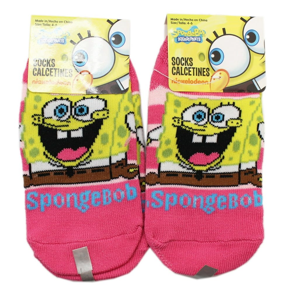 SpongeBob SquarePants - Light/Hot Pink Striped Kids Socks (2 Pairs ...