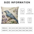 thumbnail image 6 of COMIO  Set of 2 Vintage Ink Painting Blue Bird Robin and Flower Throw Pillow Cover Case Cushion Cover for Couch Sofa Home Decoration Square Pillowcase White, 6 of 6