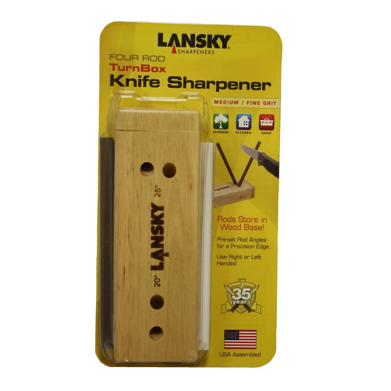 Knife sharpener Lansky 4-rod turn box lcd5d knife sharpener Diamond  Coated & fine Rod knife shears and scissors sharpening stone system  stainless steel blades - AliExpress